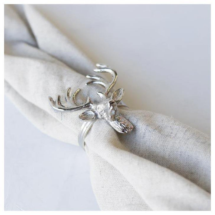 Old Mill Road Elk Napkin Ring - Silver | Koop.co.nz