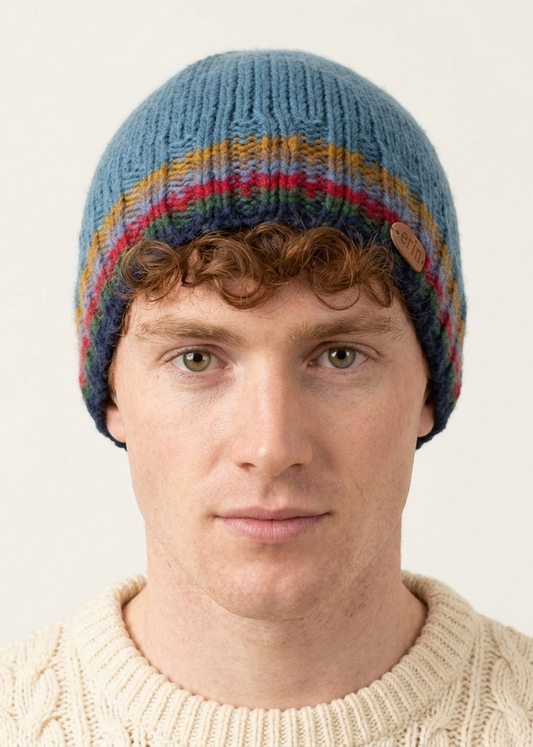 Erin Men's Rib Pullon Hat | Denim Blue