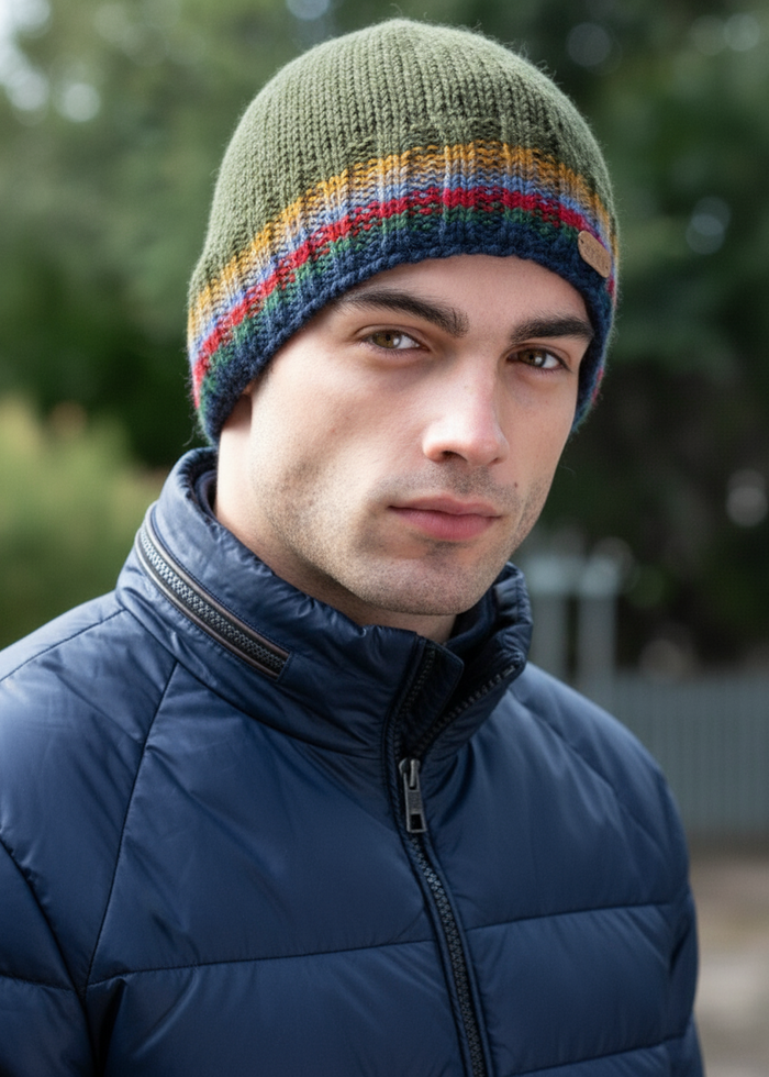 Erin Men's Rib Pullon Hat | Green