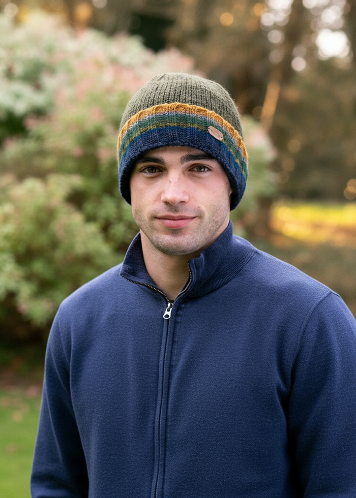 Erin Men's Rib Turnup Hat | Green