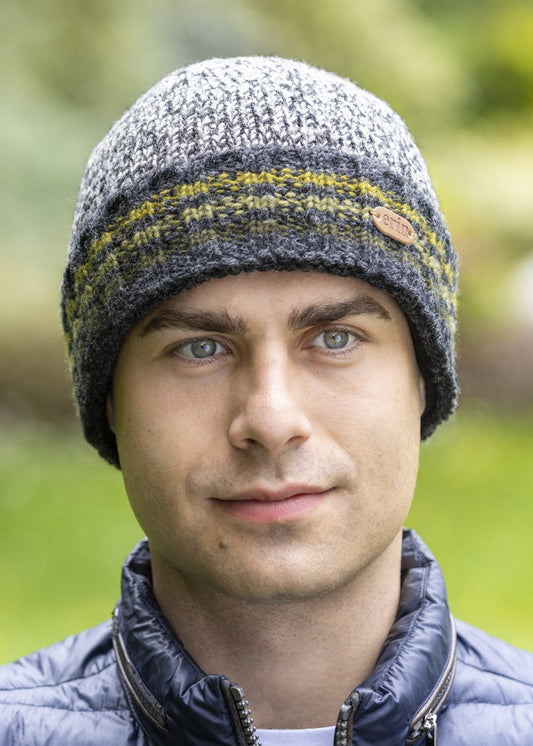Erin Men's Rib Turnup Hat | Marled Green
