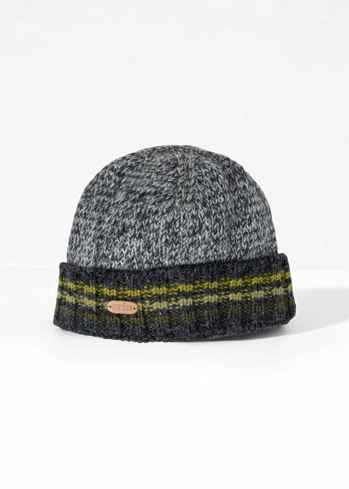 Men's Rib Turnup Hat | Marled Green