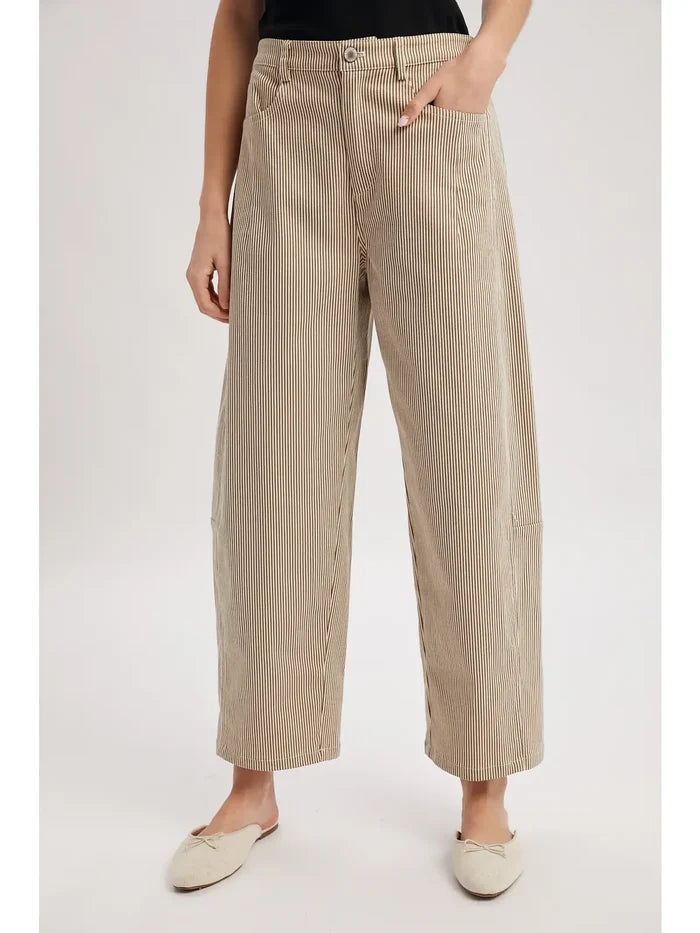 Wishlist Espresso Striped Barrel Pants – women's bottoms