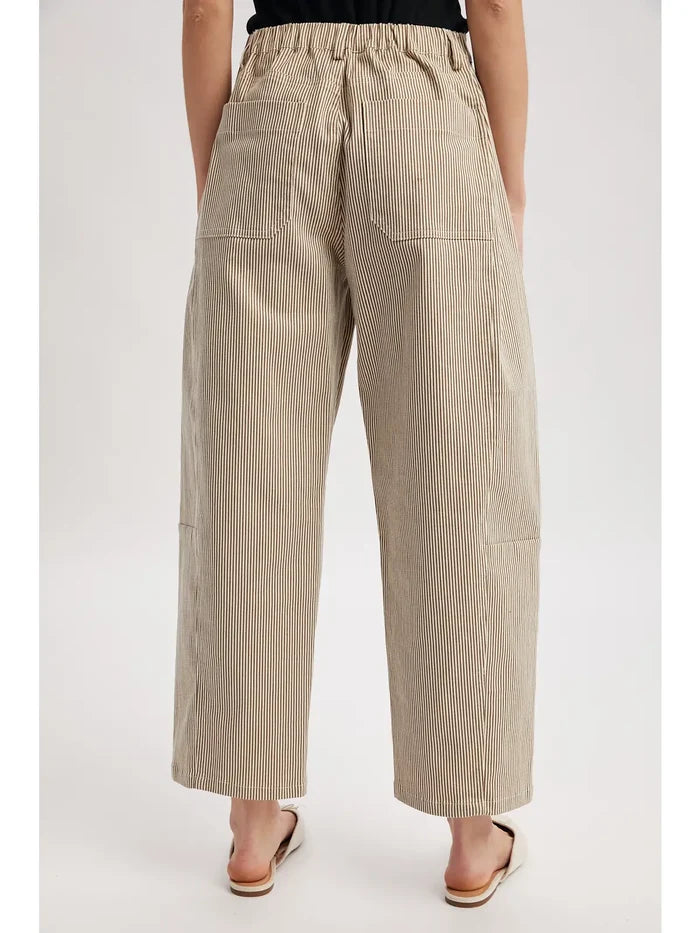 Wishlist Espresso Striped Barrel Pants – women's bottoms