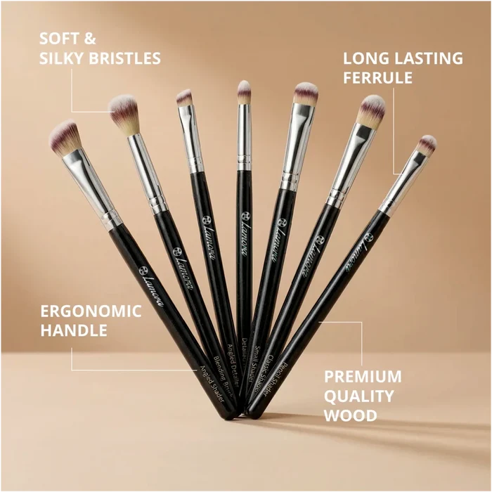 Eyeshadow Brush Set Black - Lamora Beauty