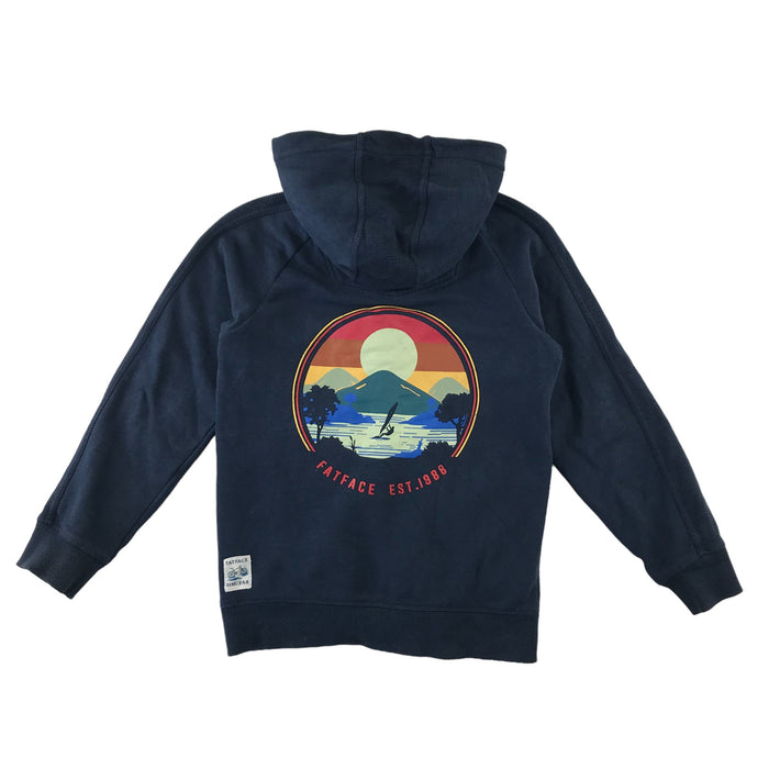 Fatface 10-11 years navy wind surfing print hoodie