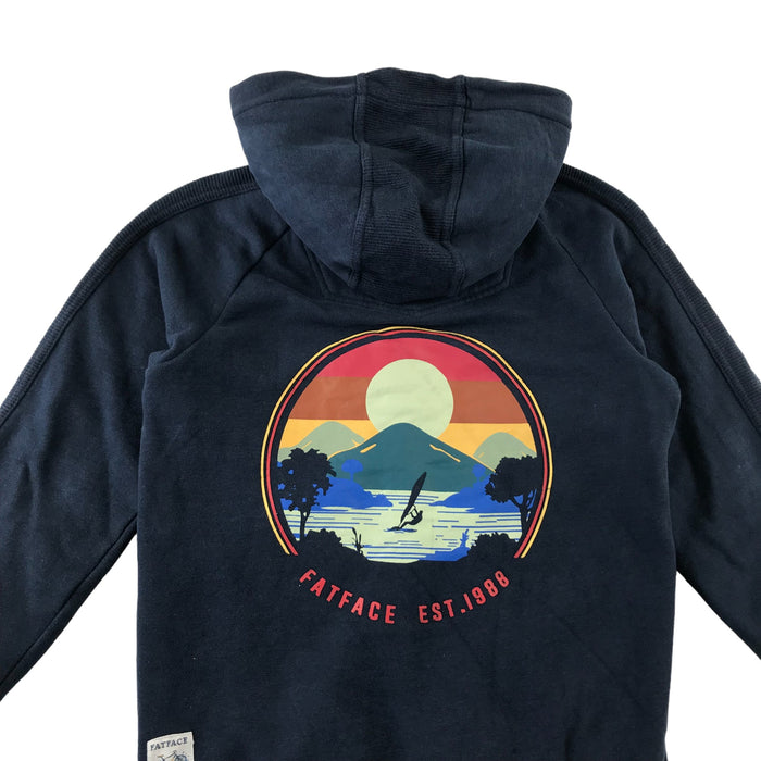Fatface 10-11 years navy wind surfing print hoodie