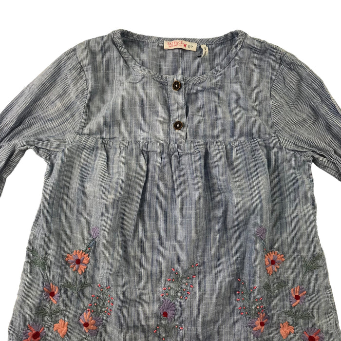 Fatface 6-7 years blue and white stripy blouse