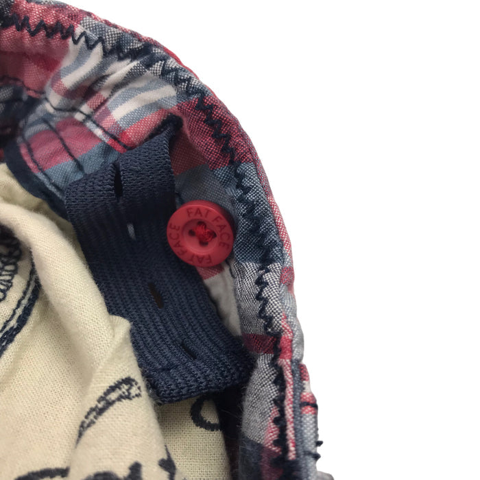 Fatface 6 years red and navy checked cargo shorts