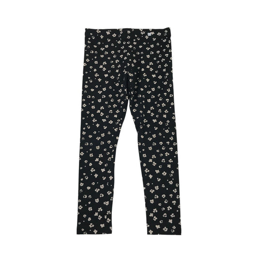 F&F 5-6 years black floral leggings cotton elastane