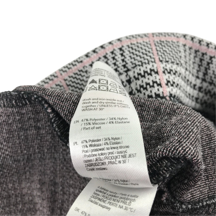 F&F 5-6 years grey check skirt polyester nylon viscose elastane