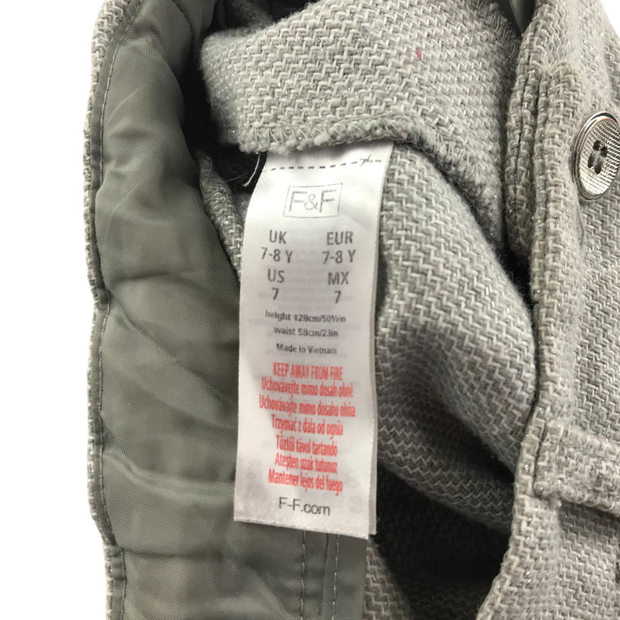 F&F 7-8 years grey knitted style sparkle shorts