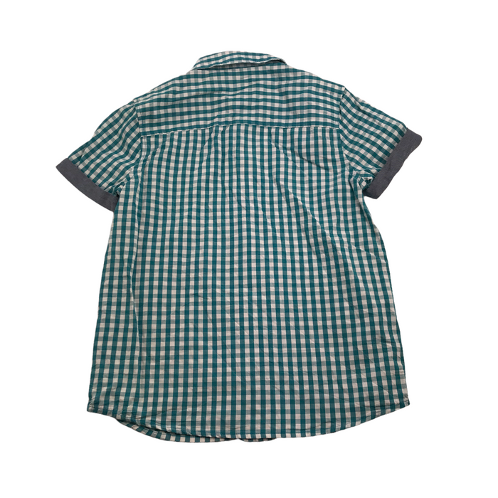F&F 8 years green and white checked short sleeve shirt