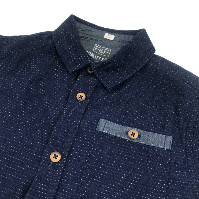 F&F 8 years navy spotted shirt