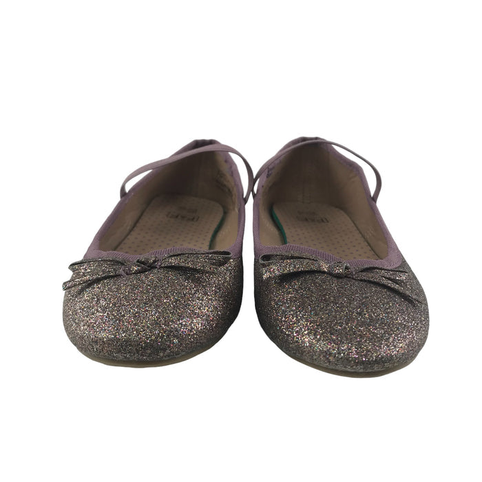 F&F Ballerinas Shoe Size 3 Pink Glittery with Elasticated Bar