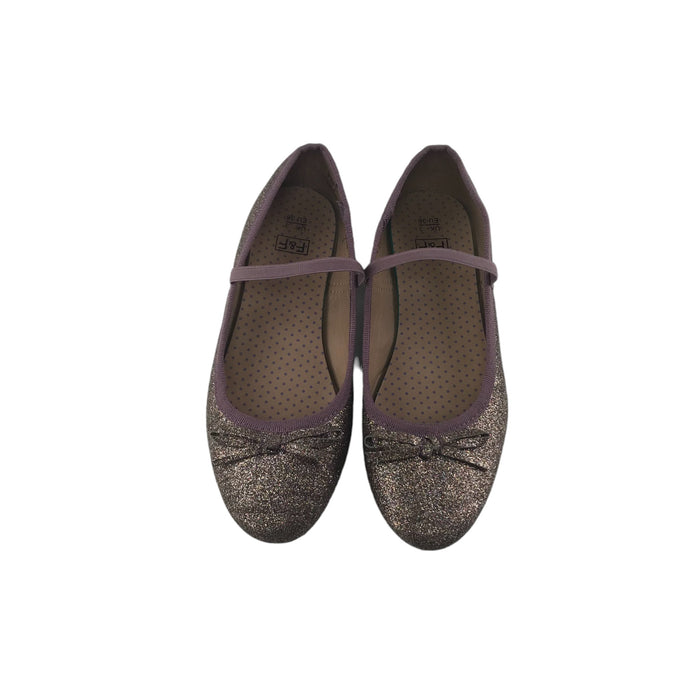 F&F Ballerinas Shoe Size 3 Pink Glittery with Elasticated Bar