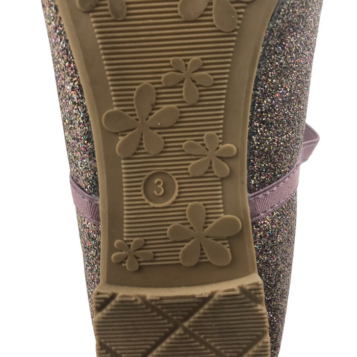F&F Ballerinas Shoe Size 3 Pink Glittery with Elasticated Bar