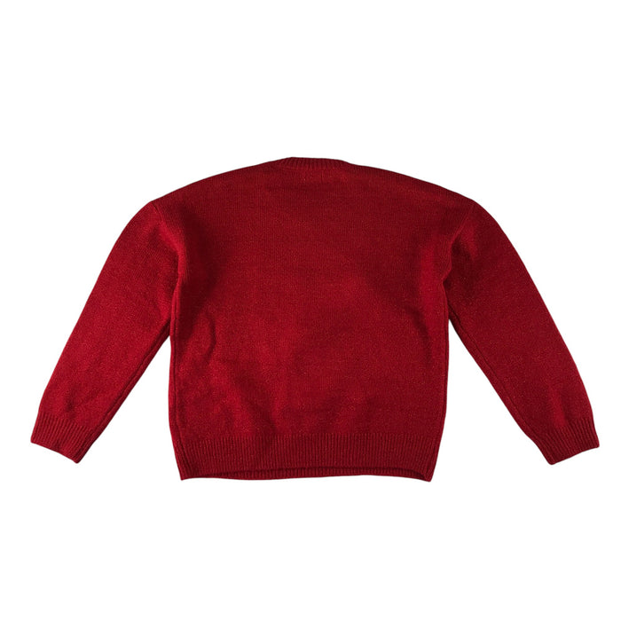 F&F festive jumper 10-11 years red reindeer patchwork