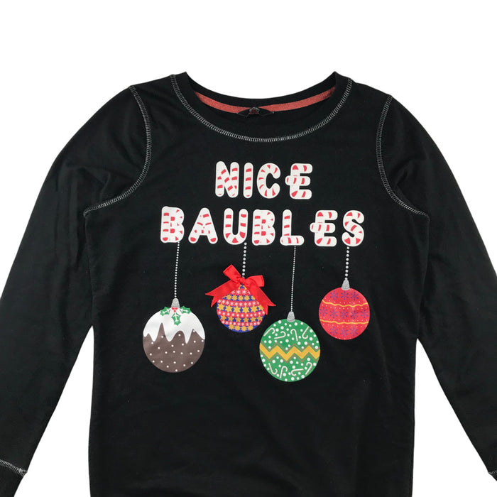 F&F women's 8 black festive bauble sweater