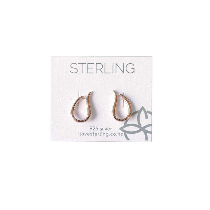 Sterling Flame Rose Gold Earrings NZ | Koop.co.nz