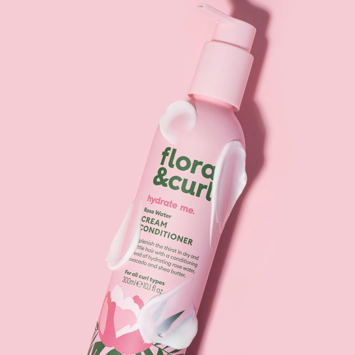 Flora & Curl Rose Water Cream Conditioner, stocked at Curly Life, Australia's curly hair specialists