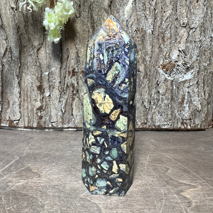 Fluorite + Picture Jasper Tower