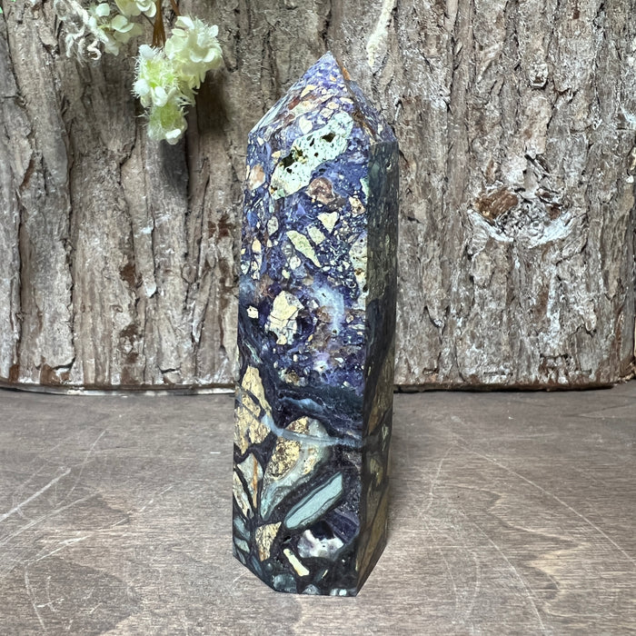 Fluorite + Picture Jasper Tower