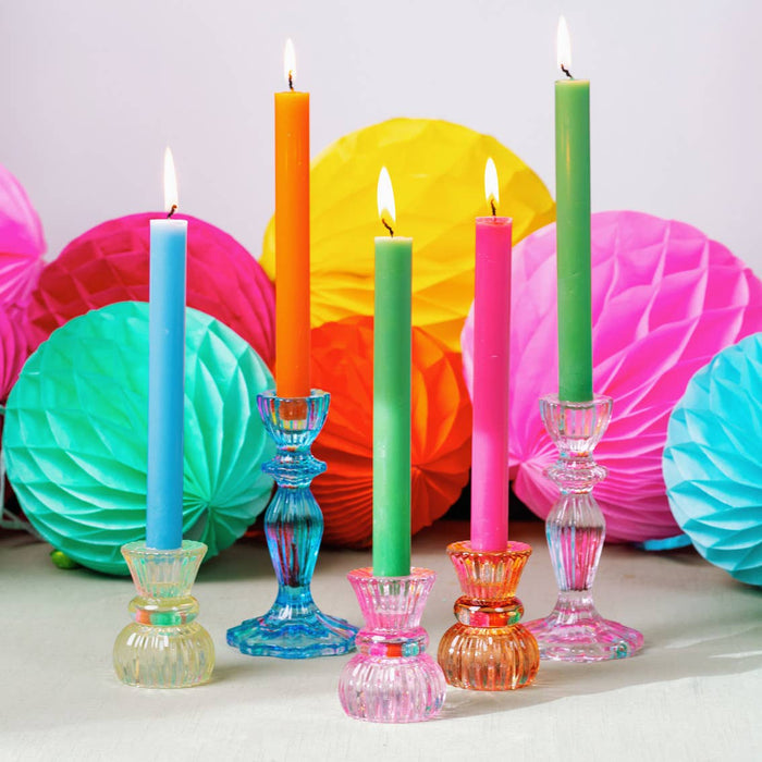 Fluted Glass Taper / Tea Light Holder