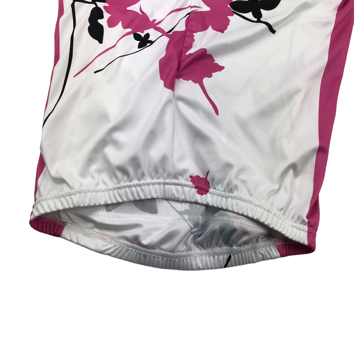 Foska women's UK 10 white and pink short sleeve cycling top