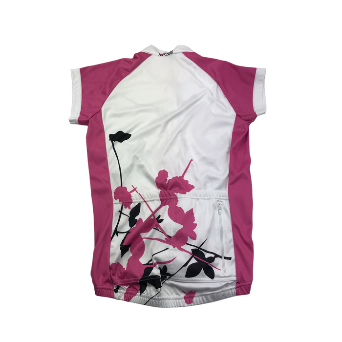 Foska women's UK 10 white and pink short sleeve cycling top