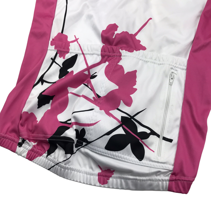 Foska women's UK 10 white and pink short sleeve cycling top