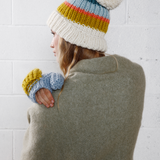 Four Color Pom Pom Hat