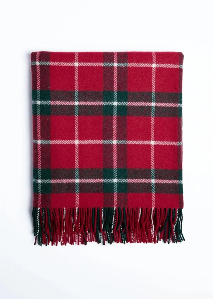 Foxford Lambswool Throw | Ashford Green Check