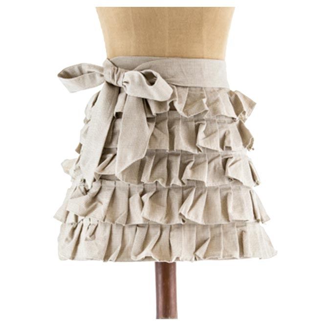 Raine & Humble Frilly Half Apron - Taupe | Koop.co.nz