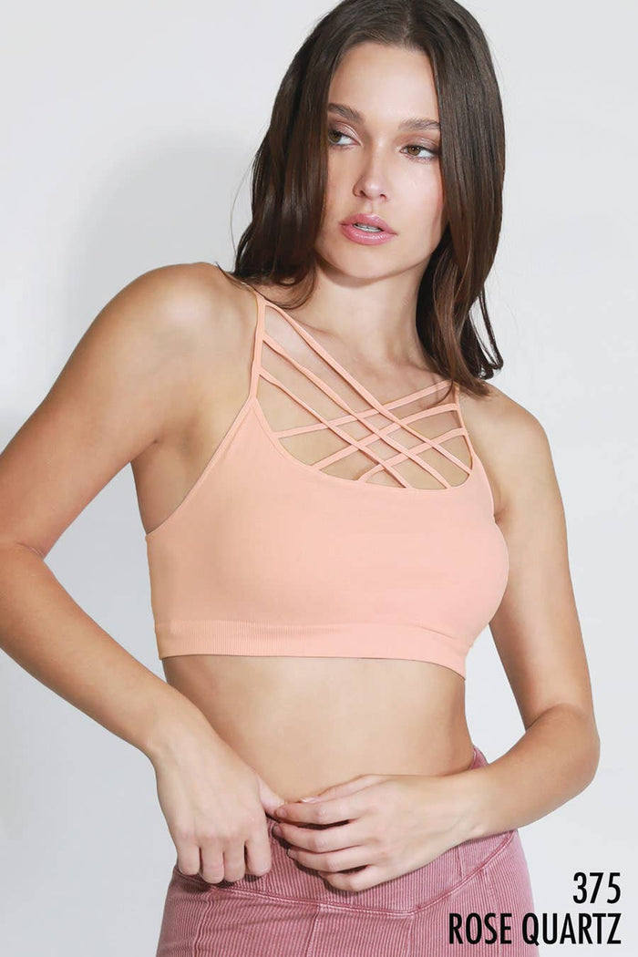 Front Criss-Cross Bralette ~ light pink