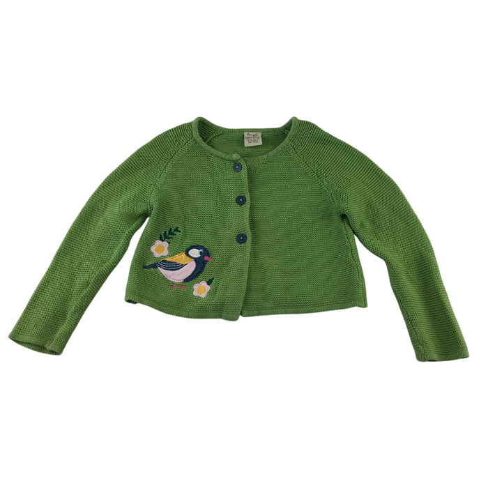 Frugi 4-5 years green cardigan