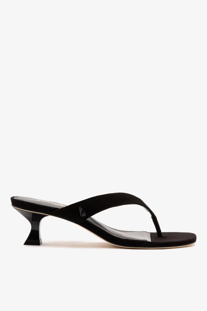 Gaia Low In Black Leather Mule Larroudé