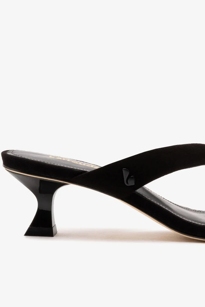 Gaia Low In Black Leather Mule Larroudé