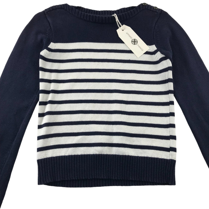 Gap 11-12 years navy blue white striped cotton jumper