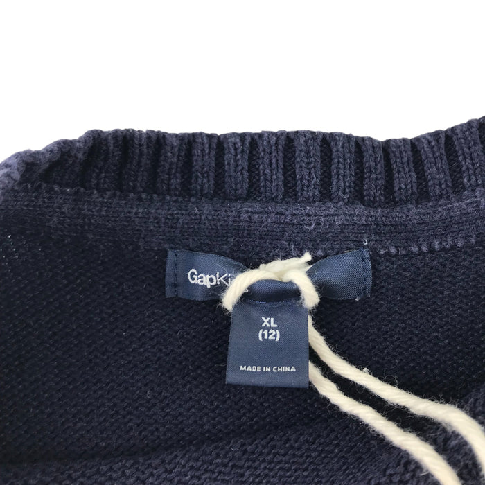 Gap 11-12 years navy blue white striped cotton jumper