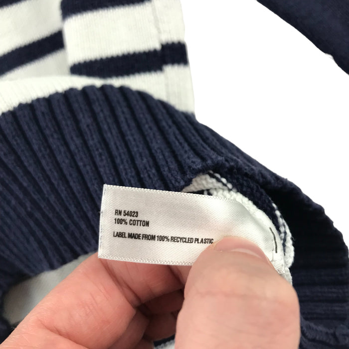 Gap 11-12 years navy blue white striped cotton jumper