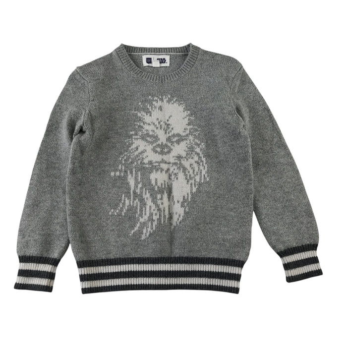 Gap 6-7 years grey jumper Star Wars Chewbacca cotton nylon wool
