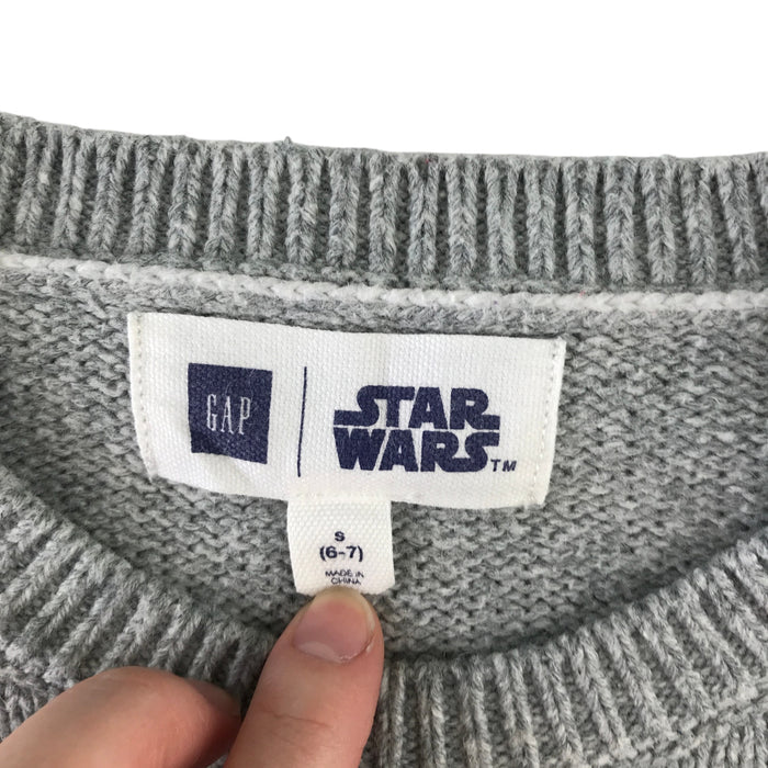 Gap 6-7 years grey jumper Star Wars Chewbacca cotton nylon wool