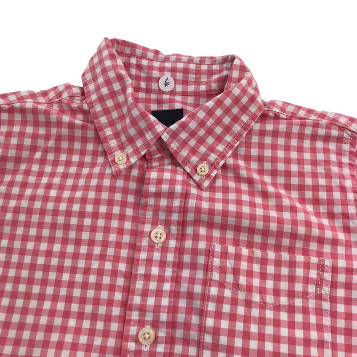 Gap 6 years red and white checked short sleeve shirt