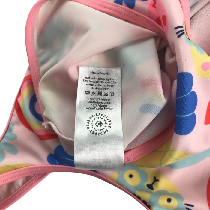 George 5-6 years pink strawberry, cherry bird swimsuit