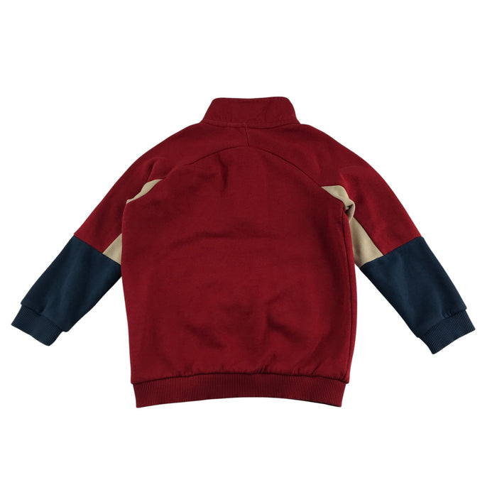 George 5-6 years red quarter zip pocket sweater
