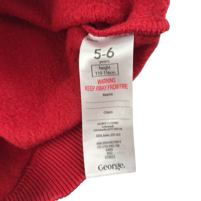 George 5-6 years red quarter zip pocket sweater