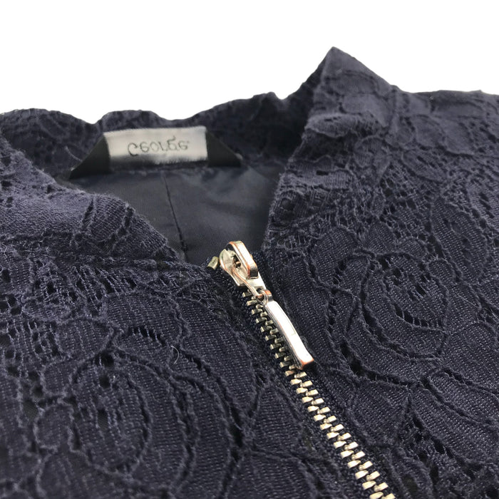 George 7 years navy floral zipped bomber style sweater