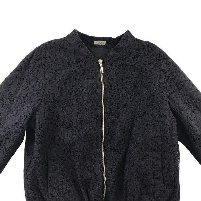 George 7 years navy floral zipped bomber style sweater