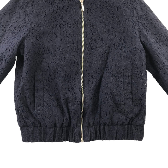 George 7 years navy floral zipped bomber style sweater
